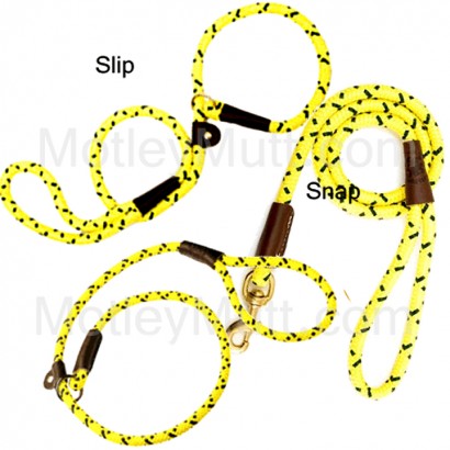 Rope Dog Leads - High Visibility Yellow